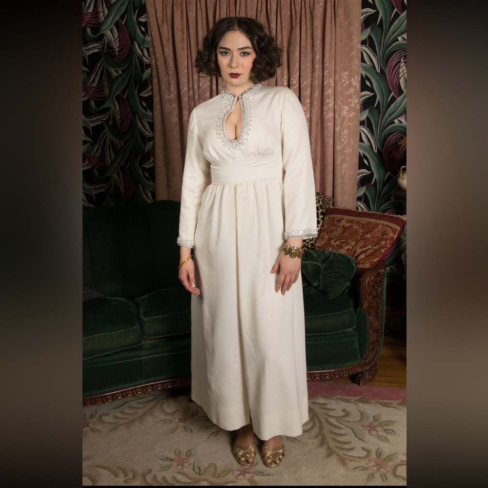 1960s Jumpsuit - RARE Vintage 60s Dynasty Wide Legged Wedding Jumpsuit